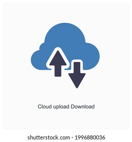 Concepto de icono de carga o descarga en la nube 