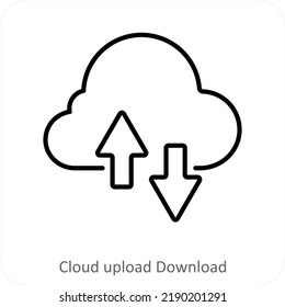 Cloud Upload Download icon Concept
