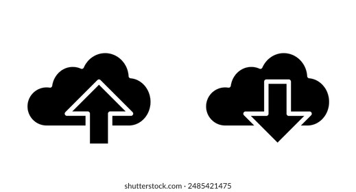 Cloud, upload, download - icon set	