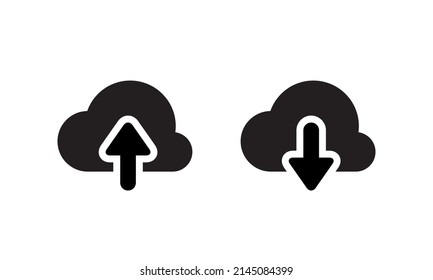 Cloud Upload and Download Icon Vector in Trendy Style