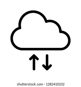 cloud upload download line icon