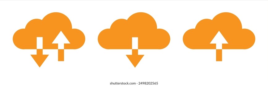 Cloud upload and download vector icons