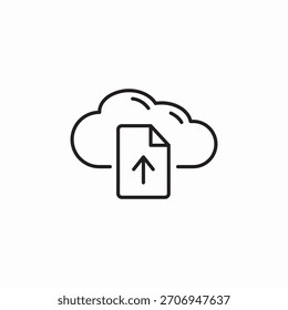 vetor de sinal de ícone de arquivo de upload na nuvem