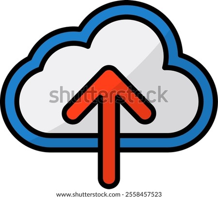 Cloud upload Filled Icon Style Design