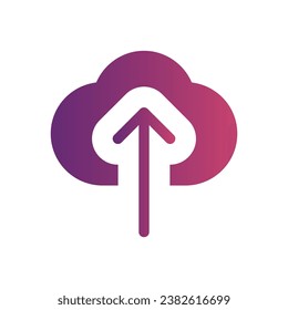 cloud upload flat gradient icon logo for website, application, printing, document, poster design, etc, Suitable for web Design,Logo,App