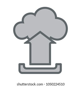 Cloud upload flat icon sign logo. Vector illustration