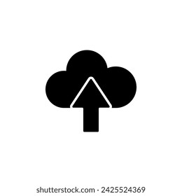 Cloud Upload flat vector icon. Simple solid symbol isolated on white background