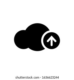 cloud upload glyph vector icon - ui icon vector