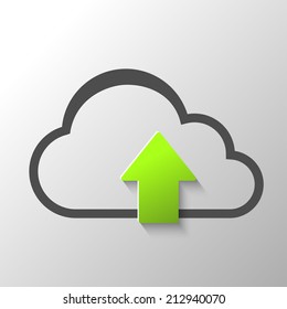 cloud upload icon abstract illustration