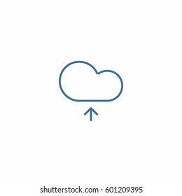 Cloud upload icon. Add to cloud sign vector