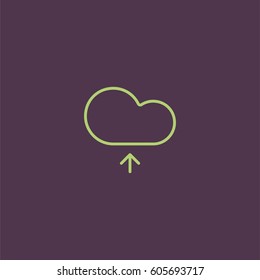 Cloud upload icon. Add to cloud sign vector