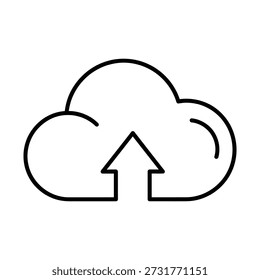 Cloud upload icon with arrow pointing up on white background cloud, upload, download, data, storage