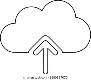 Cloud-Upload-Symbol Black Line Art-Vektor