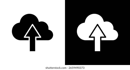 Silueta negra del icono del Cargar de la nube para el Web, y el App móvil