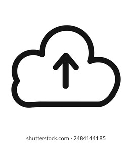 icono de Cargar de la nube signo de Vector blanco y negro