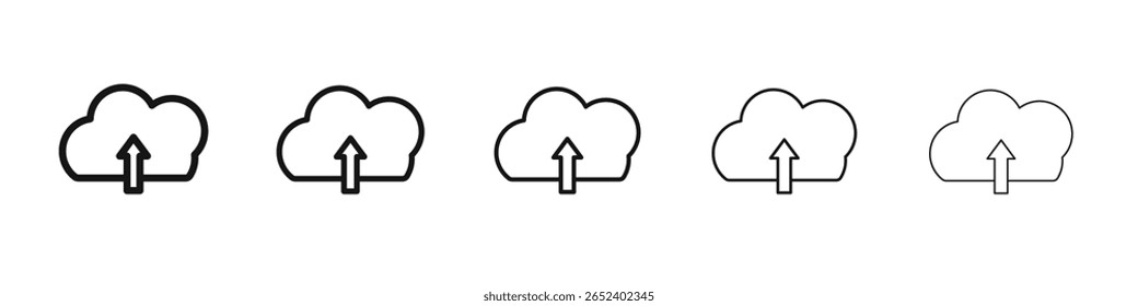 Signo de Vector blanco y negro del icono del Cargar de la nube