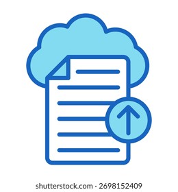 Ícone de Carregamento na Nuvem Ilustração do Vetor de Estilo de Cor Azul