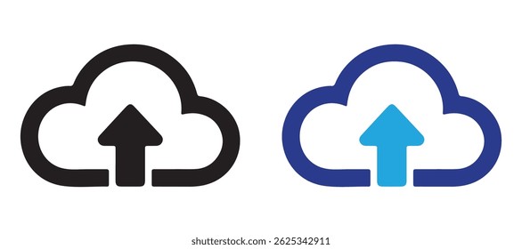 cloud upload, upload icon, cloud icon, data transfer, cloud storage, file upload icon set vector on white background