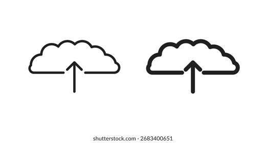 Cloud upload icon design for signs, logo, apps or website