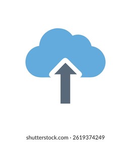 Um ícone de carregamento na nuvem projetado para transferência de dados.