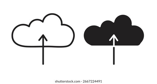 Cloud upload icon. doodle graphics vectors