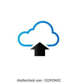 Cloud upload icon in duo tone color. Computing data storage
