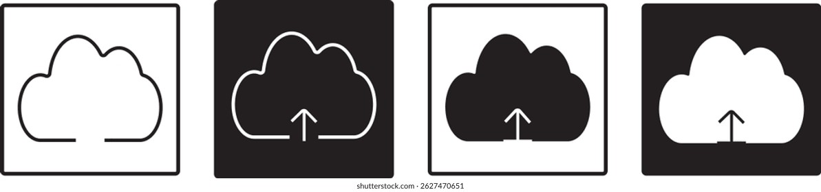 Cloud upload icon Flat art in black illustration .download save cloud, Cloud shapes collection vactor, cloud sign and symbol vactor,
