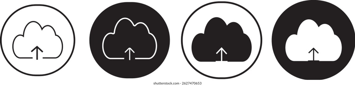 Cloud-Upload-Symbol Flache Grafik in schwarzer Illustration .download speichern Cloud, Cloud-Shapes-Kollektion Vactor, Cloud-Zeichen und Symbol Vactor,
