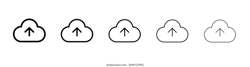 cloud upload icon flat illustration set logo