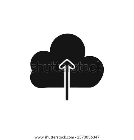 Cloud upload icon Flat simple outline set