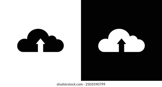 Cloud upload icon Flat vector set outline