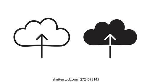 Glifo de icono de Cargar de nube y concepto de símbolo de línea delgada.