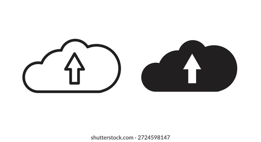 Glifo de icono de Cargar de nube y concepto de símbolo de línea delgada.