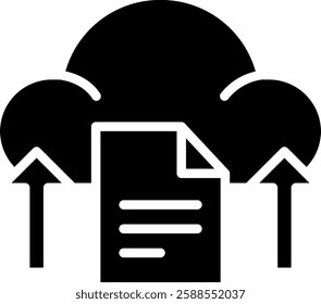 Cloud Upload Icon Glyph Vector Illustration