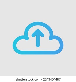 Cloud upload icon in gradient style about user interface, use for website mobile app presentation