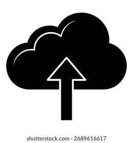 Icono de Cargar en la nube que ilustra las soluciones digitales de transferencia y almacenamiento de datos