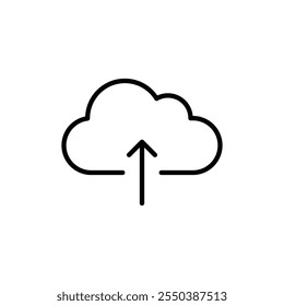 Cloud upload icon linear logo isolated