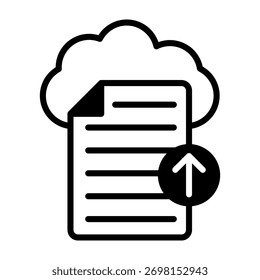 Cloud-Upload-Symbol - Vektorgrafik im gemischten Stil