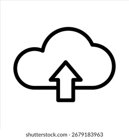 Símbolo moderno del icono del Cargar de la nube para la transferencia y el almacenamiento de datos