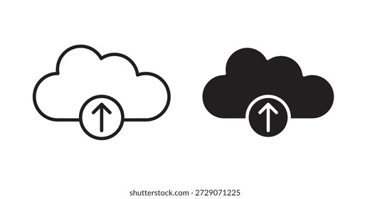 Cloud upload icon. Monochrome simple icons for templates, web design