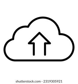cloud upload icon on transparent background