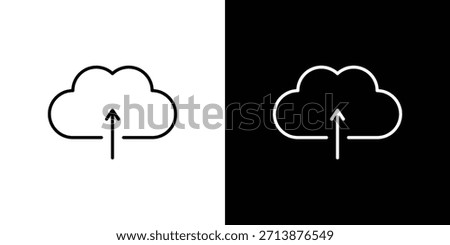Cloud upload icon outline pictogram isolated on white. Vector Icon shape.