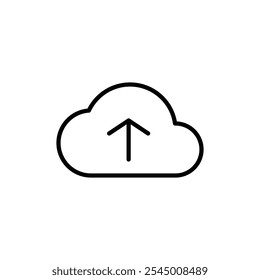 Cloud upload icon Outline set in black and white color