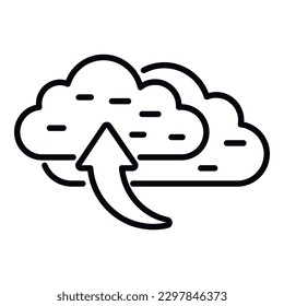 Cloud-Upload-Symbol-Umrandungsvektorgrafik. Backup-Daten. Speicherserver