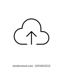 Cloud upload icon Outline vector for web ui