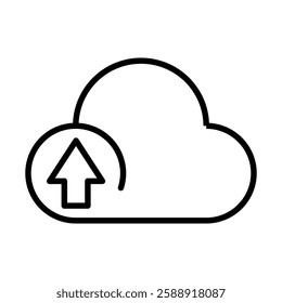 cloud upload icon Outline vector symbol sign