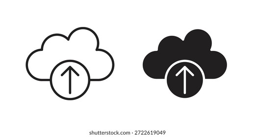 Cloud upload icon pictogram in trendy outline style. icon, sign or symbol.