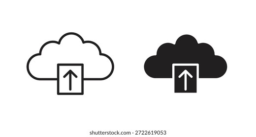 Cloud upload icon pictogram in trendy outline style. icon, sign or symbol.
