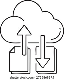 Icono de Cargar de nube que representa la nube de transferencia de archivos