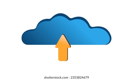 
Cloud upload icon, server upload, EPS gradation vector.